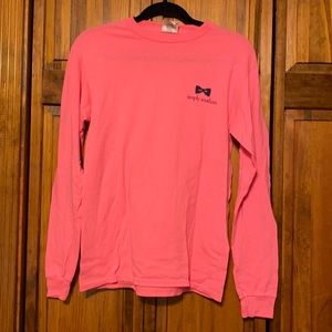 Simply Southern pink lobster long sleeve tee